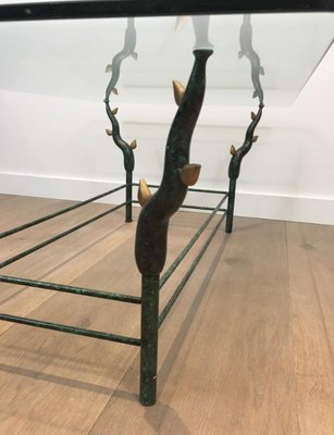 French Wrought Iron Coffee Table with Tree Branches, 1970s-BA-766249