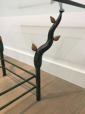 French Wrought Iron Coffee Table with Tree Branches, 1970s-BA-766249