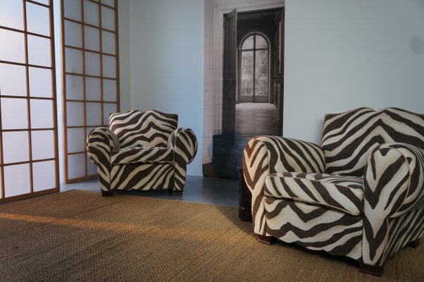 French Zebra Club Chair, 1950s-DKC-762311