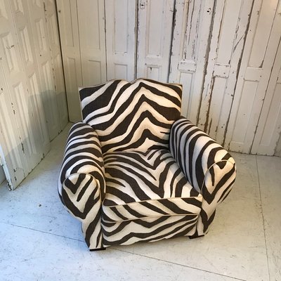 French Zebra Club Chair, 1950s-DKC-762311