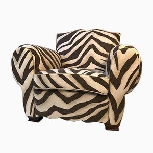 French Zebra Club Chair, 1950s-DKC-762311