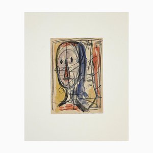 Frick Mueller, Portrait, Mixed Media on Paper, Late 20th Century-ZCI-874820