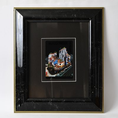 Friedensreich Hundertwasser, 1980s, Print with Silver & Blue Metallic Foil, Framed-IXK-1290845