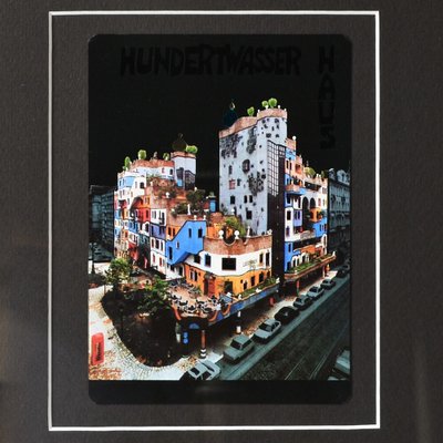 Friedensreich Hundertwasser, 1980s, Print with Silver & Blue Metallic Foil, Framed-IXK-1290845