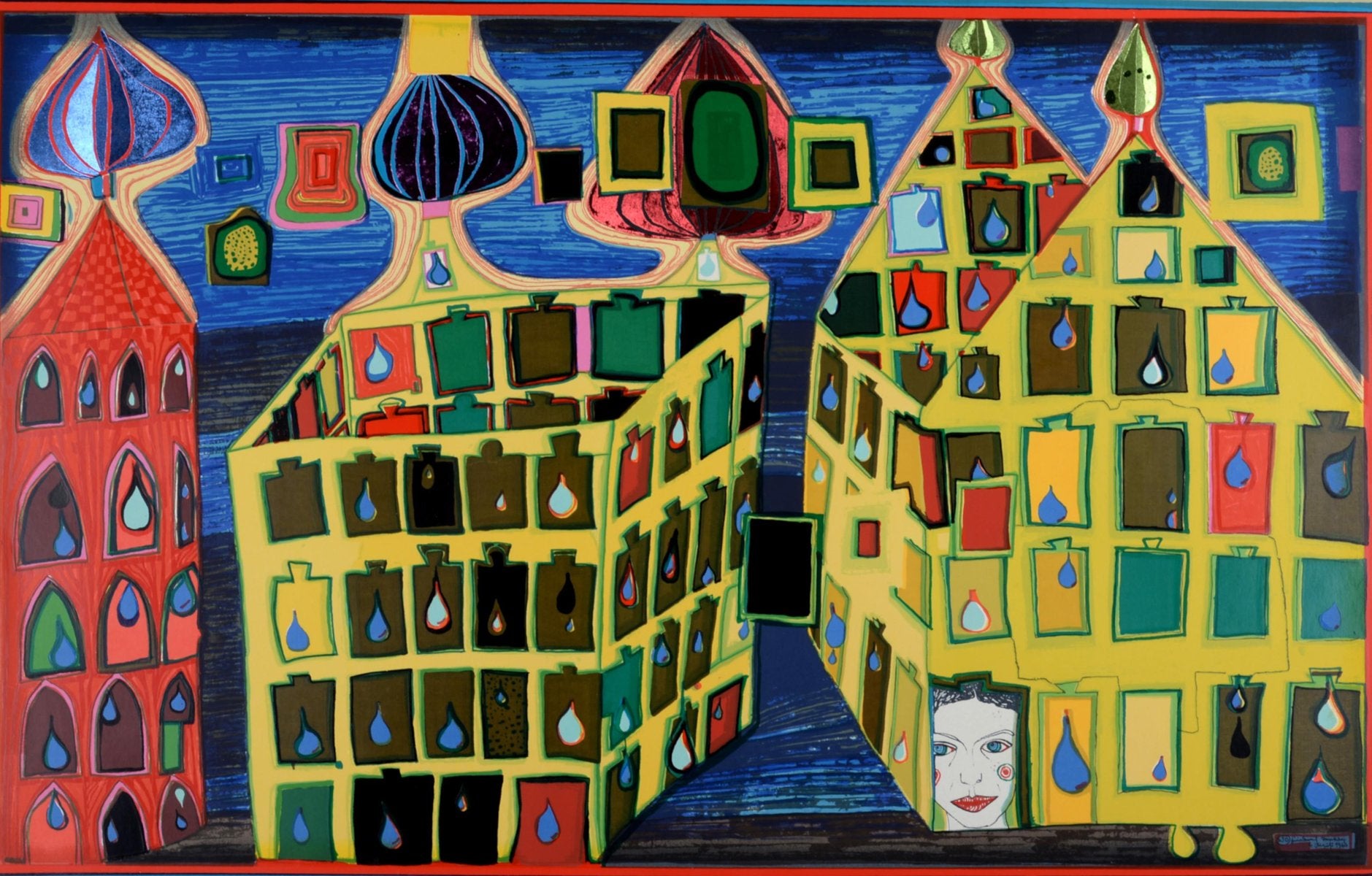 Friedensreich Hundertwasser, Waiting for Love Hurts When Love Is Somewhere Else, Plate 3, 1970-72, Original Screenprint