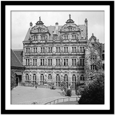 Friedrichsbau Building at Castle, Heidelberg Germany 1938, Printed 2021-DYV-990641