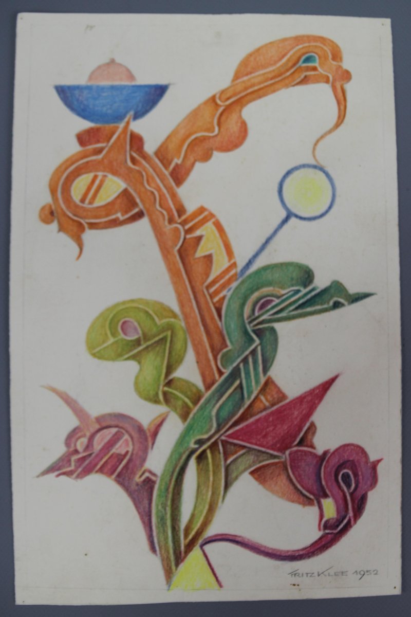 Fritz Klee, Abstract Composition, 1952, Drawing