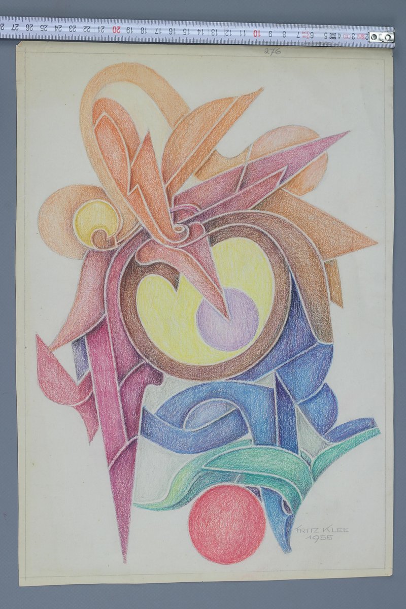 Fritz Klee, Abstract Composition, Germany, 1955, Drawing