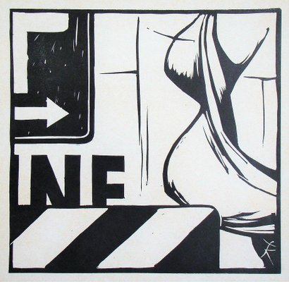 Fritz Köthe, Untitled, 1966, Original Linoleum Engraving-KHH-1333750