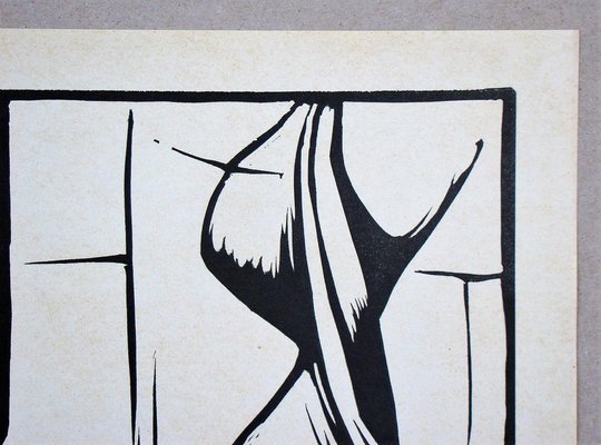 Fritz Köthe, Untitled, 1966, Original Linoleum Engraving-KHH-1333750