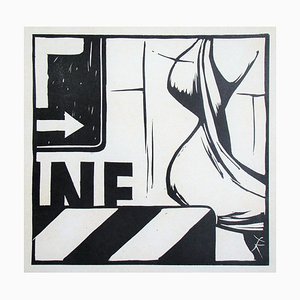 Fritz Köthe, Untitled, 1966, Original Linoleum Engraving-KHH-1333750