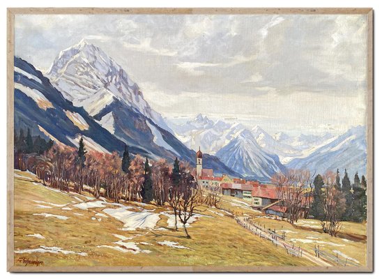 Fritz Schwaiger, April in the Mountains, 1920s, Oil on Canvas-BGS-1807243