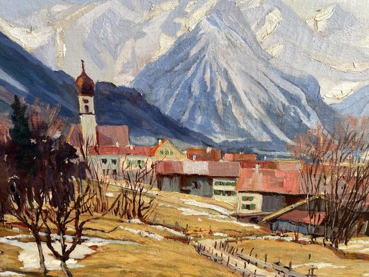 Fritz Schwaiger, April in the Mountains, 1920s, Oil on Canvas-BGS-1807243