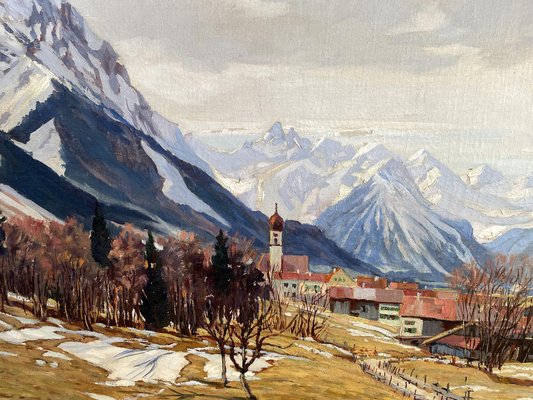 Fritz Schwaiger, April in the Mountains, 1920s, Oil on Canvas-BGS-1807243