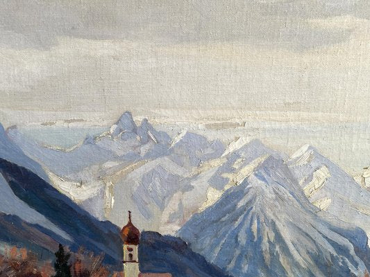 Fritz Schwaiger, April in the Mountains, 1920s, Oil on Canvas-BGS-1807243