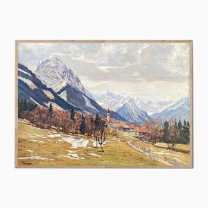 Fritz Schwaiger, April in the Mountains, 1920s, Oil on Canvas-BGS-1807243