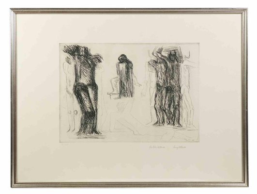 Fritz Wotruba, Homage to Michelangelo, 1975, Original Etching-ZCI-987355