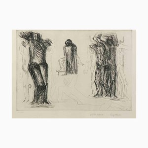 Fritz Wotruba, Homage to Michelangelo, 1975, Original Etching-ZCI-987355