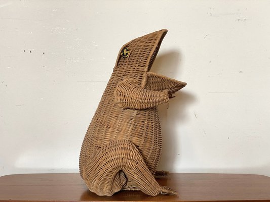 Frog-Shaped Wicker Basket by Olivier Cajan, 1970s-NPC-1720928