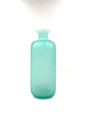 Frosted Aqua Green Murano Glass Vase by Gino Cenedese for Cenedese, Italy, 1970s-TXN-1017295