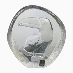 Frosted Crystal Glass Seal Toucan Paperweight Sculpture from Mats Jonasson, 1980s-LYQ-1171761