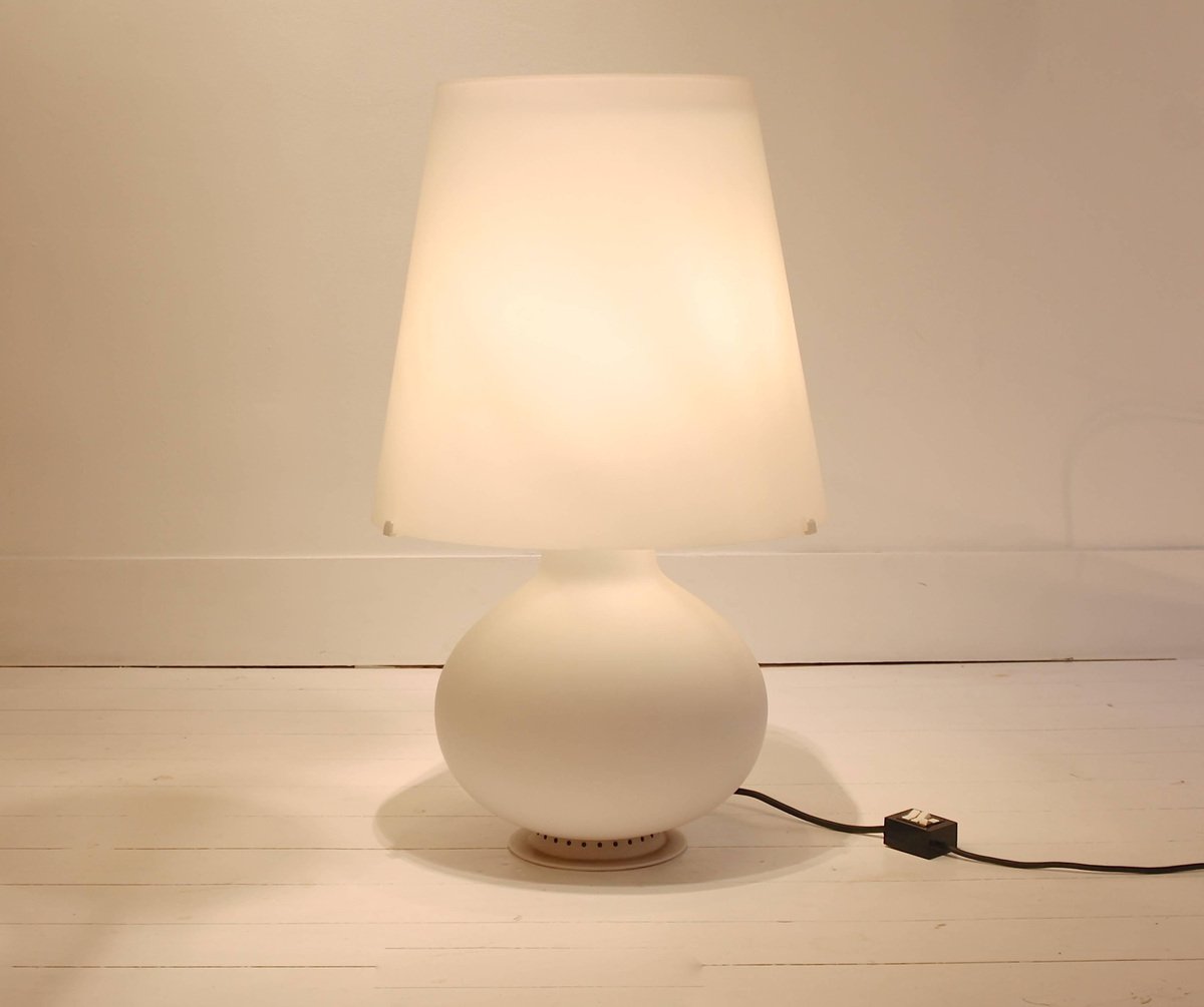 Frosted Glass Fontana Table Lamp by Max Ingrand for Fontana Arte, Italy