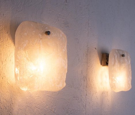 Frosted Glass Panel Wall Lights by J. T. Kalmar, Austria, 1960s, Set of 2-DEK-949876