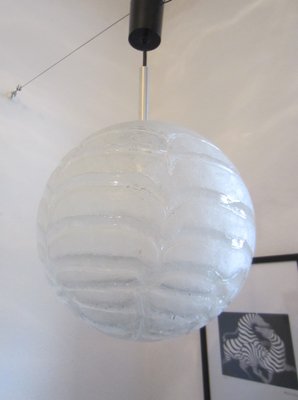 Frosted Ice Glass Ball Lamp from Doria Leuchten, Germany, 1970s-ICI-2032329