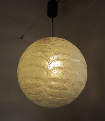 Frosted Ice Glass Ball Lamp from Doria Leuchten, Germany, 1970s-ICI-2032329