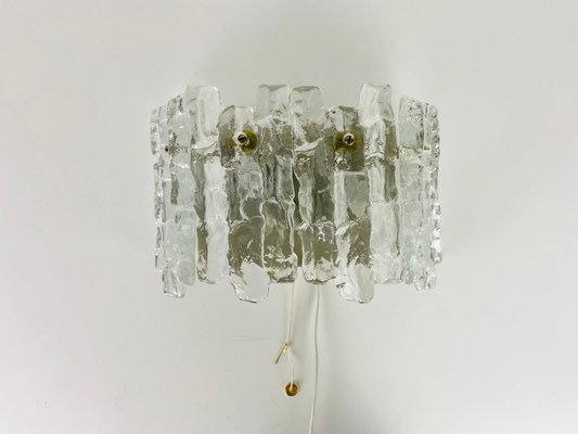 Frosted Ice Glass Wall Lamps from Kalmar, Austria, 1960s, Set of 2-PUK-933493