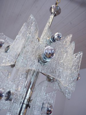 Frosted Murano Glass and Chrome Chandelier from Kaiser Leuchten, Germany, 1960-DEK-1122871