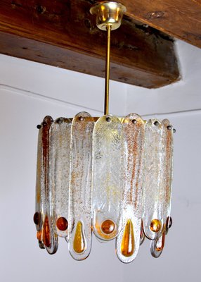 Frosted Murano Glass Chandelier from Mazzega, Italy, 1960s-EJE-1373513