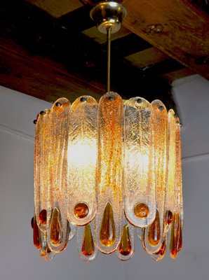 Frosted Murano Glass Chandelier from Mazzega, Italy, 1960s-EJE-1373513