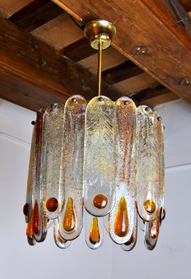 Frosted Murano Glass Chandelier from Mazzega, Italy, 1960s-EJE-1373513