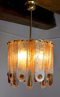 Frosted Murano Glass Chandelier from Mazzega, Italy, 1960s-EJE-1373513