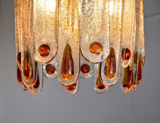 Frosted Murano Glass Chandelier from Mazzega, Italy, 1960s-EJE-1373513