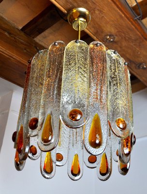 Frosted Murano Glass Chandelier from Mazzega, Italy, 1960s-EJE-1373513