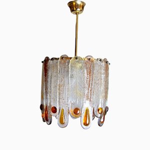 Frosted Murano Glass Chandelier from Mazzega, Italy, 1960s-EJE-1373513