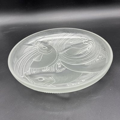 Frosted Pressed Glass Cup with Carp Fish Decoration by Pierre Davesn, 1930s-XOM-2036090