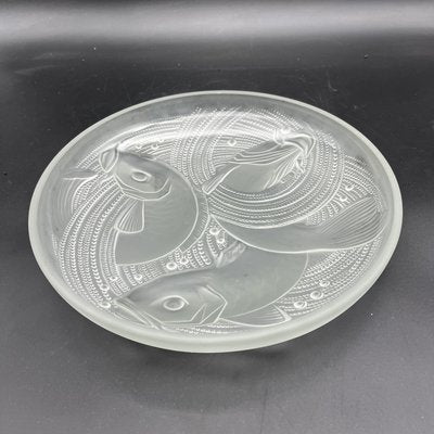 Frosted Pressed Glass Cup with Carp Fish Decoration by Pierre Davesn, 1930s-XOM-2036090