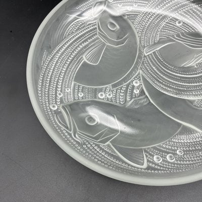 Frosted Pressed Glass Cup with Carp Fish Decoration by Pierre Davesn, 1930s-XOM-2036090