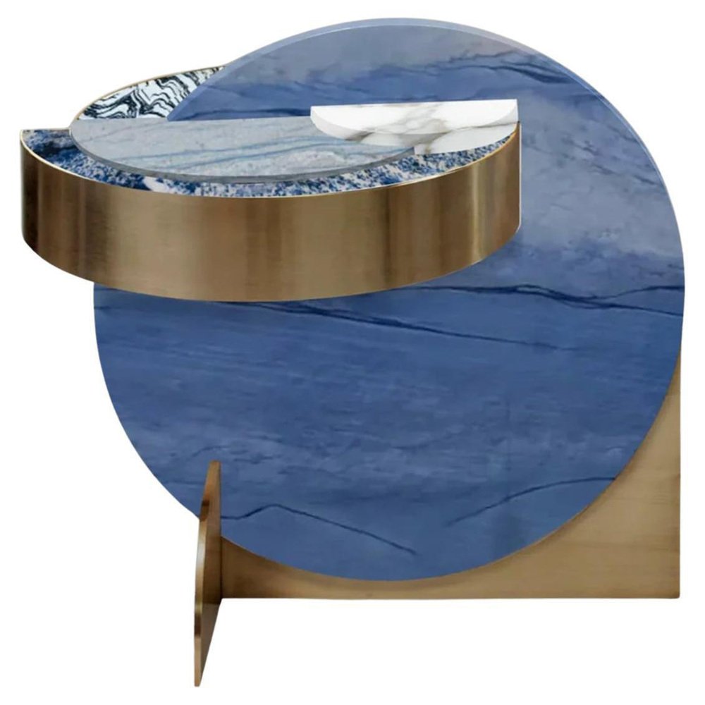 Full Moon Azul Side Table by Bohinc Studio