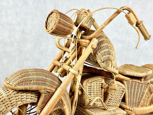 Full Size Wicker & Bamboo Harley Davidson Motorcycle attributed to Tom Dixon for Habitat, 1980s-ZCY-1768976