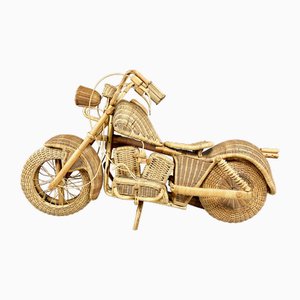 Full Size Wicker & Bamboo Harley Davidson Motorcycle attributed to Tom Dixon for Habitat, 1980s-ZCY-1768976