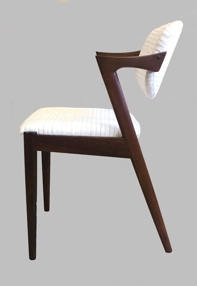 Fully Renovated Dining Chairs in Rosewood by Kai Kristiansen for Schou Andersen, 1960s, Set of 4