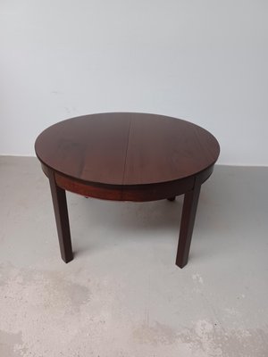 Fully Restored Danish Circular Mahogany Dining Table with Extension Leafs, 1940s-VVO-2000378