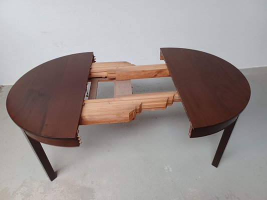 Fully Restored Danish Circular Mahogany Dining Table with Extension Leafs, 1940s-VVO-2000378