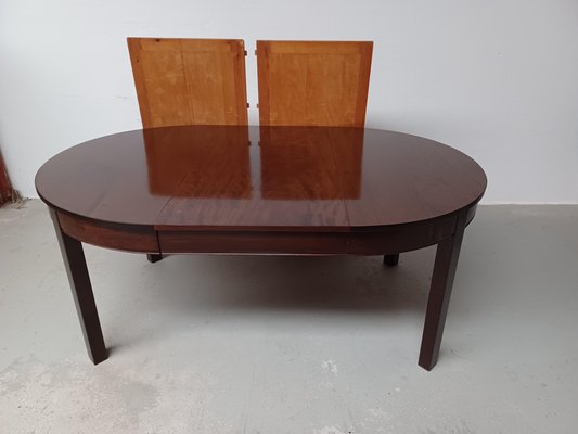 Fully Restored Danish Circular Mahogany Dining Table with Extension Leafs, 1940s-VVO-2000378