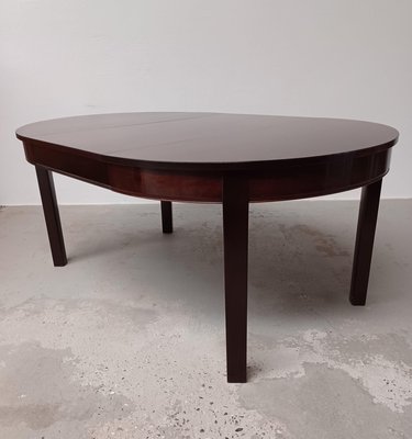 Fully Restored Danish Circular Mahogany Dining Table with Extension Leafs, 1940s-VVO-2000378