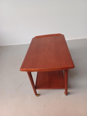 Fully Restored Danish Teak Bar Cart with Integrated Tray, 1960s-VVO-2010894